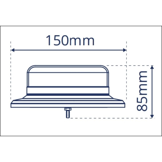 Girofar auto LED de mica inaltime - Prindere intr un singur punct (filet)